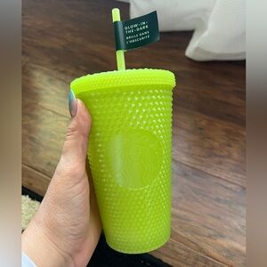 Starbucks small glow in dark neon yellow cup
